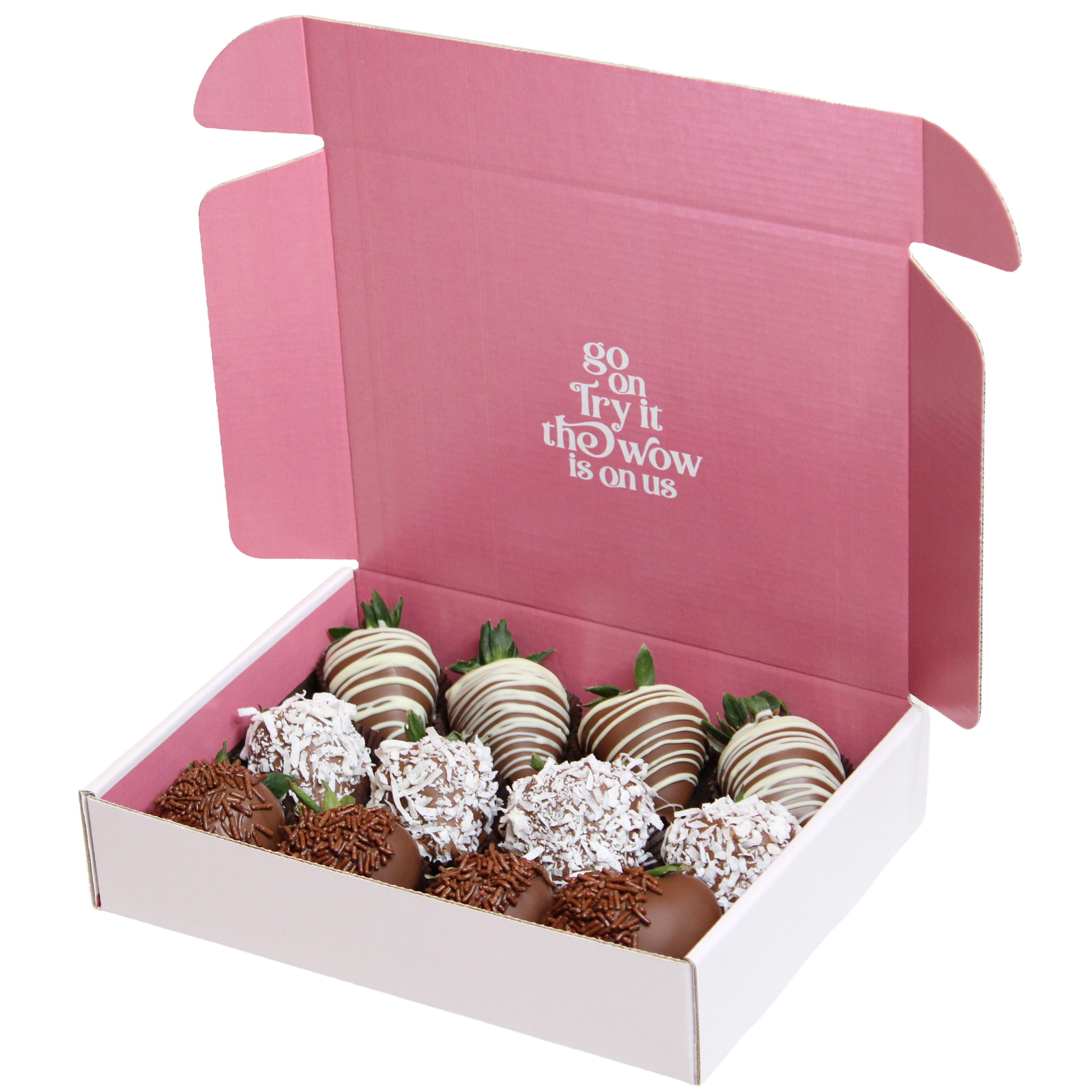 Strawberry Dreams Come True – 12 Chocolate Covered Strawberries (Coco)